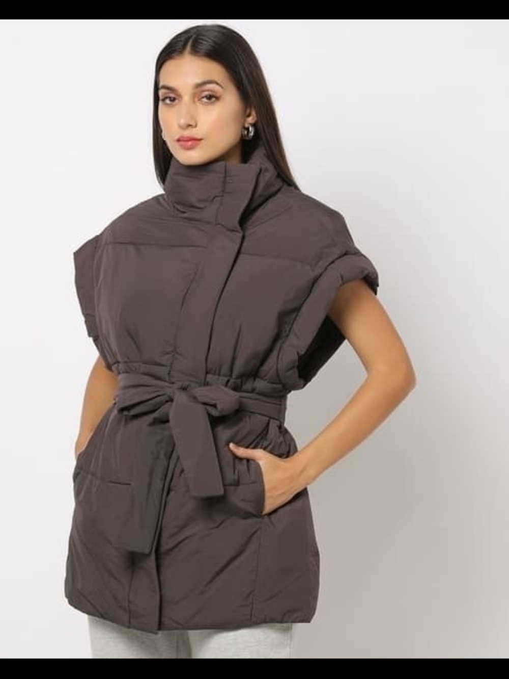 Gap Brown Duvet Wrap Puffer Vest Sz XS